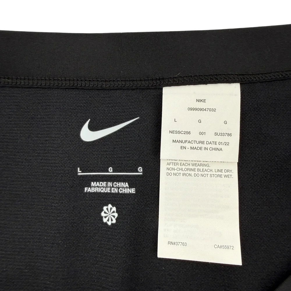 Nike Womens Black Sneakerkini High Waist Logo Cheeky Bikini Bottom Large NEW